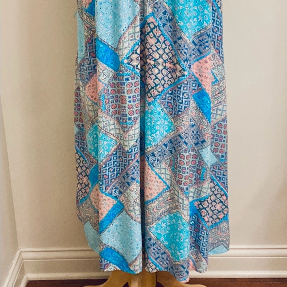 Gap Aqua Turquoise Orange Patchwork Sleeveless Fr… - image 3